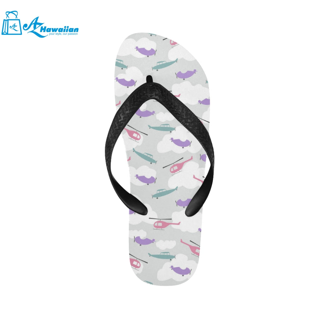 Helicopter plane pattern Unisex Flip Flops