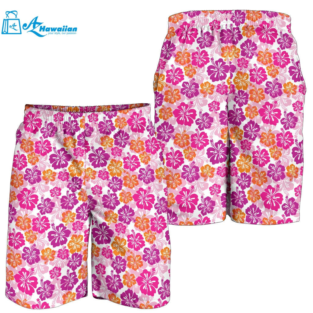 Hibiscus Pattern Print Design 01 Men Shorts