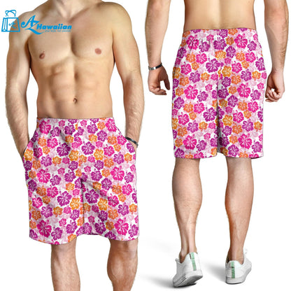 Hibiscus Pattern Print Design 01 Men Shorts