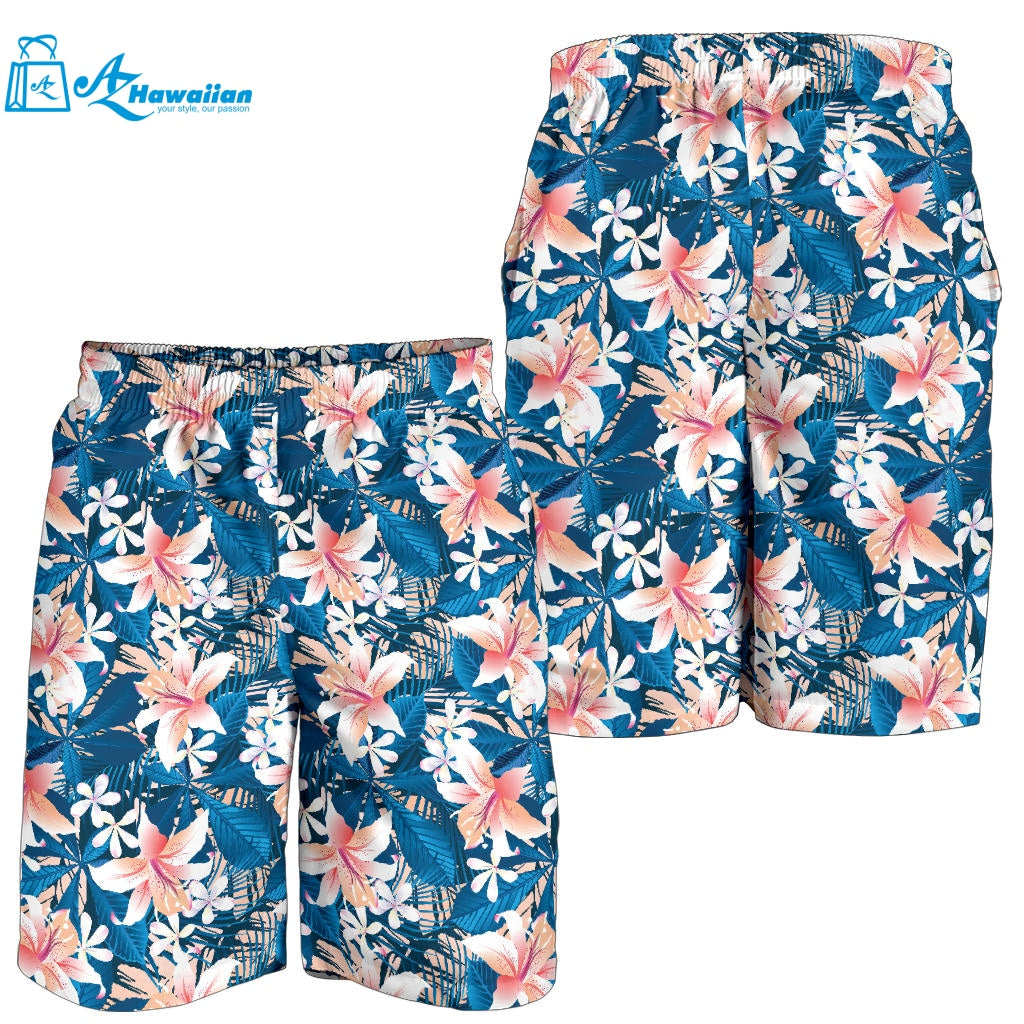 Hibiscus Pattern Print Design 02 Men Shorts