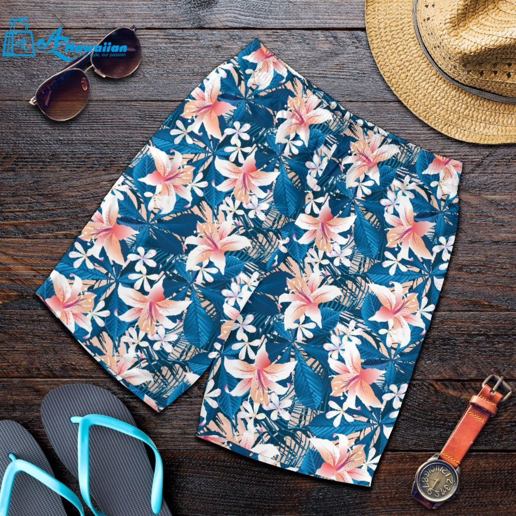 Hibiscus Pattern Print Design 02 Men Shorts