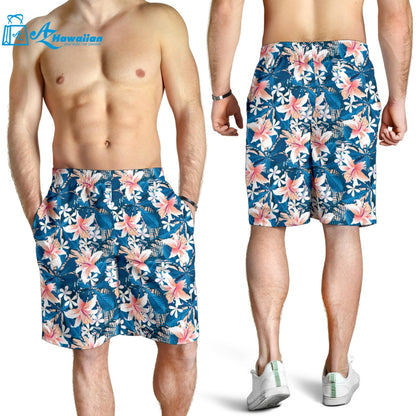 Hibiscus Pattern Print Design 02 Men Shorts