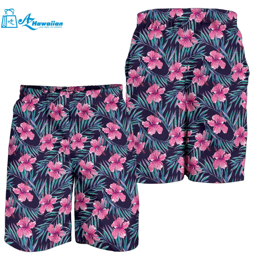 Hibiscus Pattern Print Design 05 Men Shorts