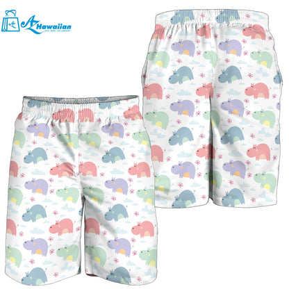 Hippopotamus Pattern Print Design 03 Men Shorts