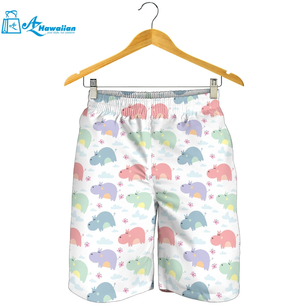 Hippopotamus Pattern Print Design 03 Men Shorts