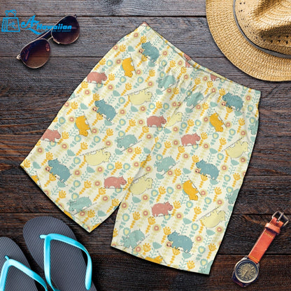 Hippopotamus Pattern Print Design 04 Men Shorts