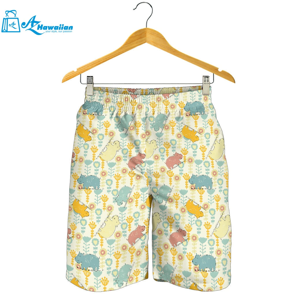 Hippopotamus Pattern Print Design 04 Men Shorts