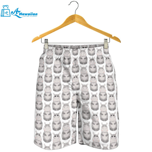 Hippopotamus Pattern Print Design 05 Men Shorts