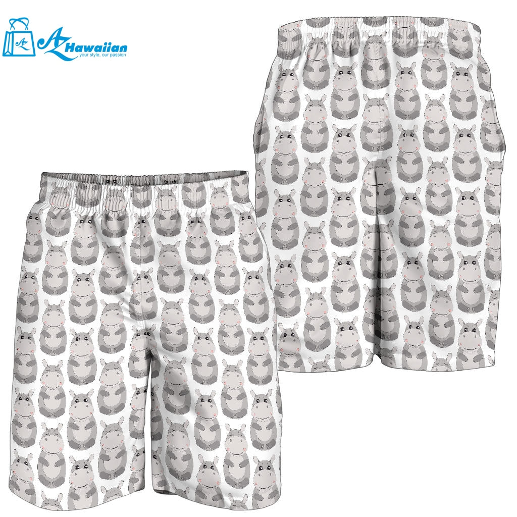 Hippopotamus Pattern Print Design 05 Men Shorts