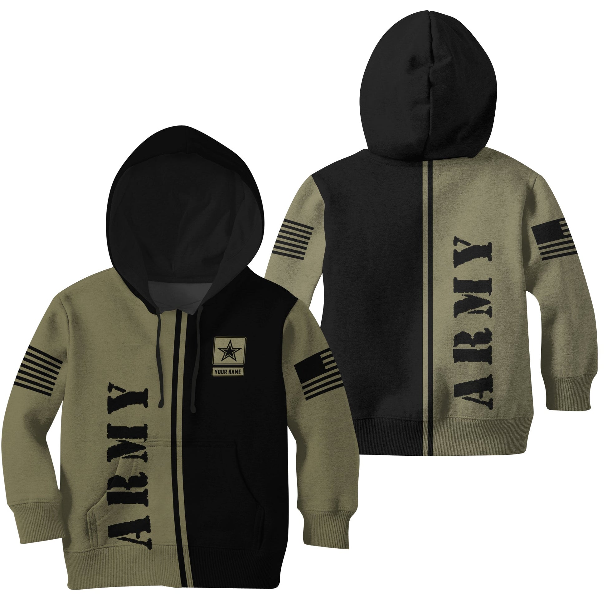 US Army For Kid Personalized 3D All Over Print US Unisex Kid Size Hoodie