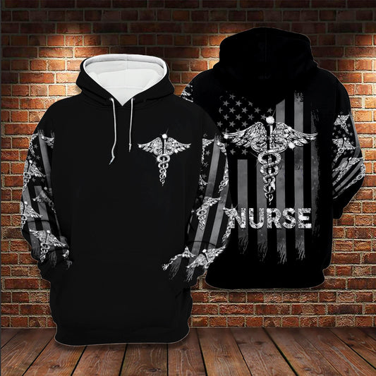 Nurse American Flag DIamond 3D All Over Printed Hoodie Us Unisex Hoodie Size