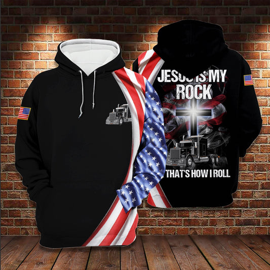 Jesus Is My Rock And That's How I Roll 3D All Over Printed Hoodie Us Unisex Hoodie Size