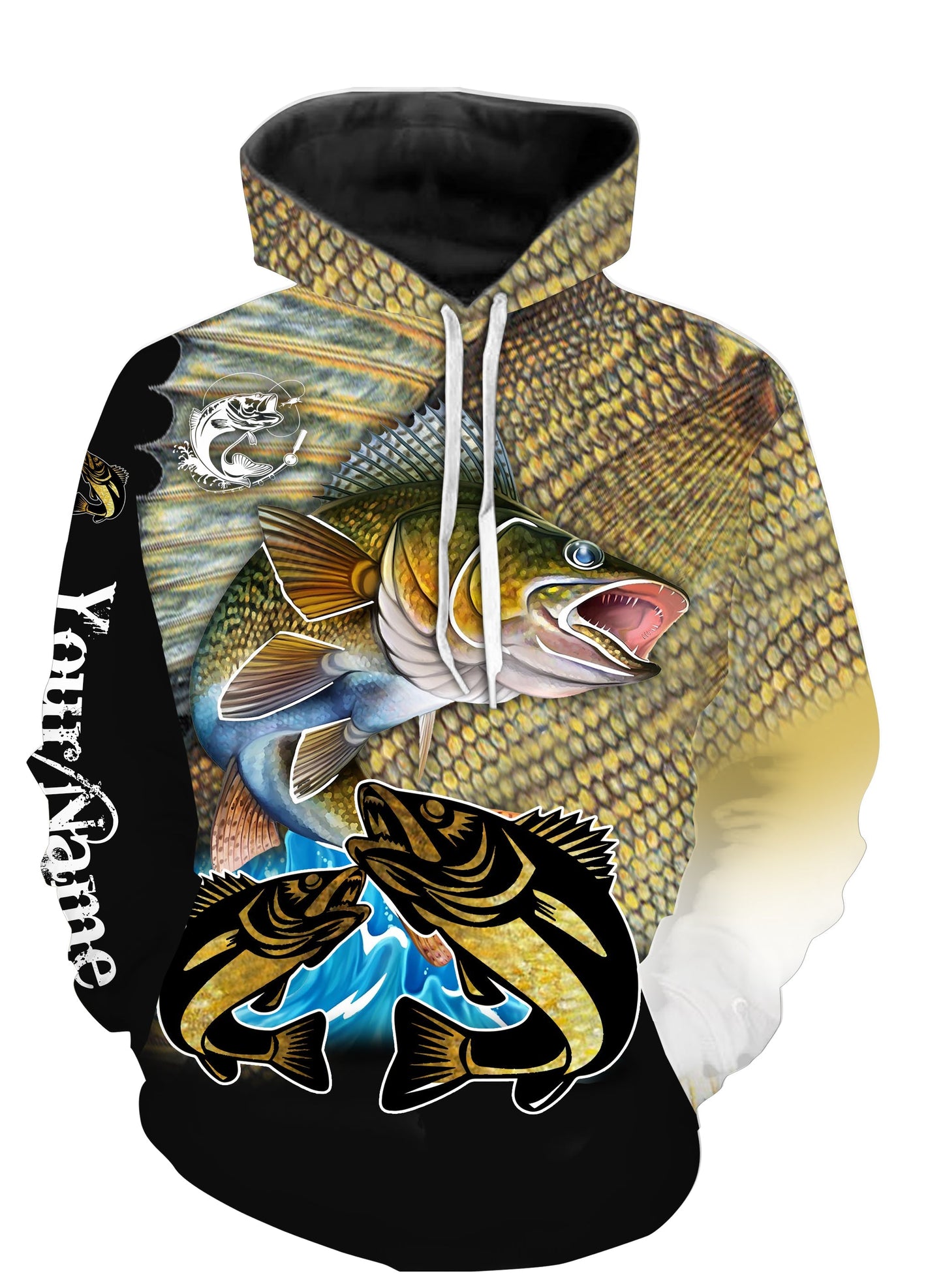 Walleye Customized All over printed Long sleeve Hoodie