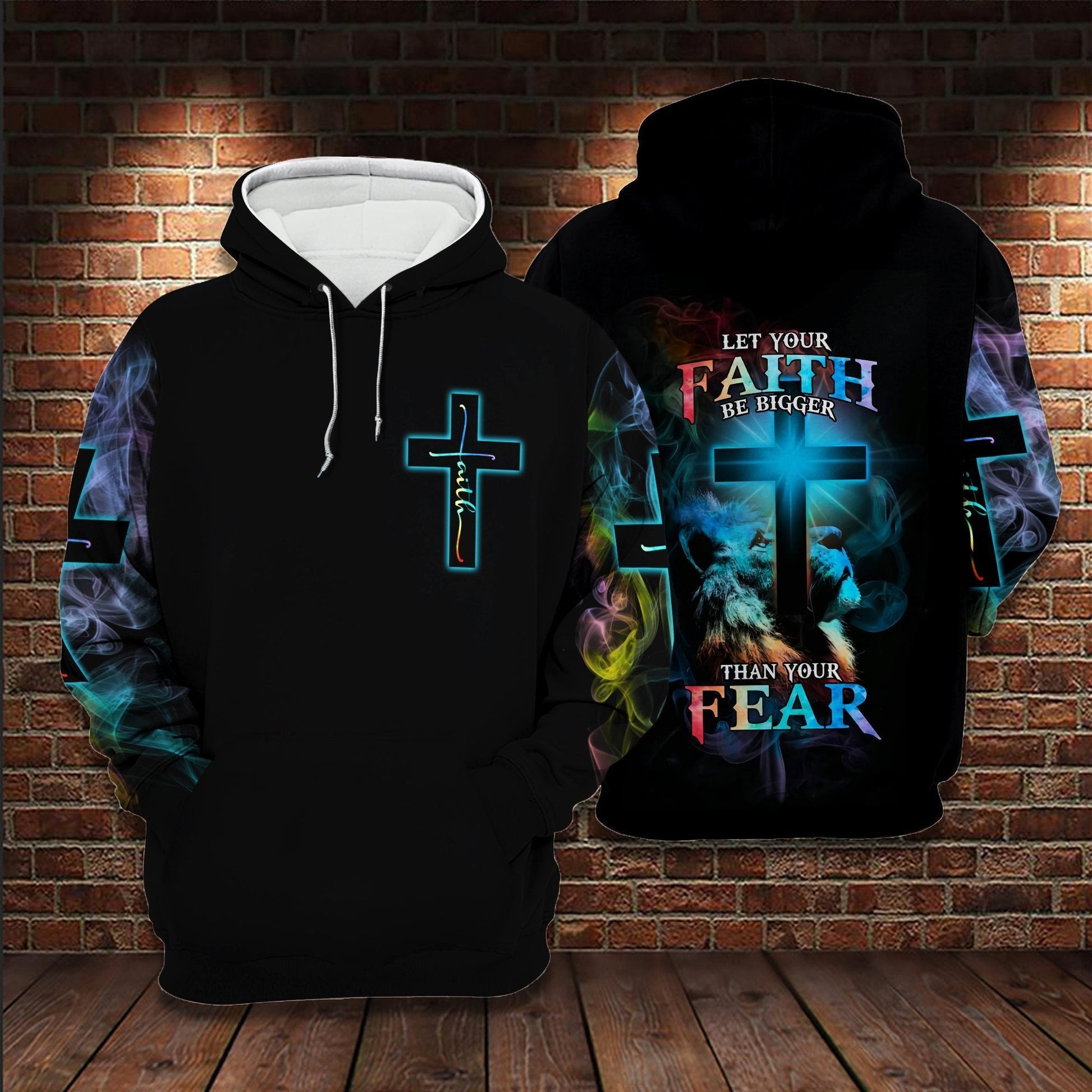 Christian Let Your Faith Be Bigger Than Your Fear 3D All Over Printed Hoodie Us Unisex Hoodie Size