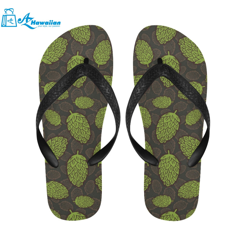 Hop pattern black background Unisex Flip Flops