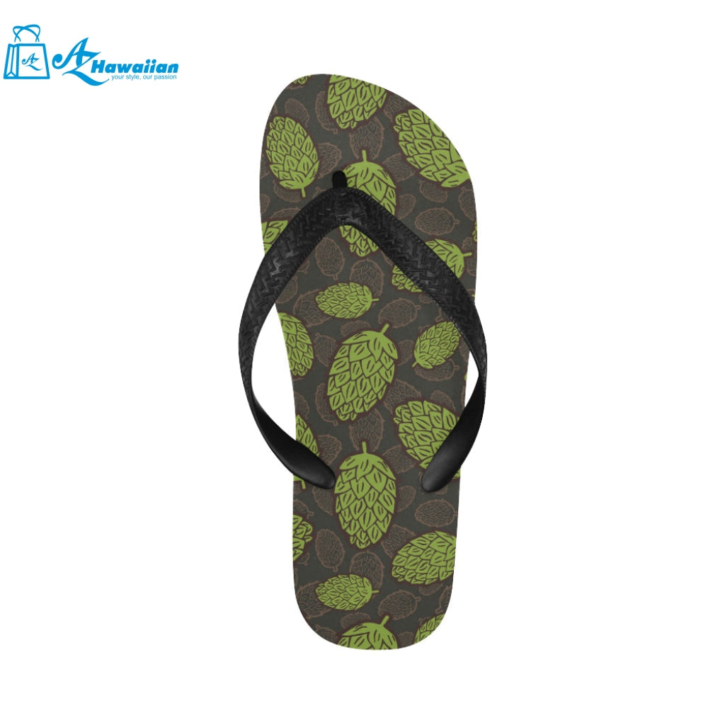 Hop pattern black background Unisex Flip Flops