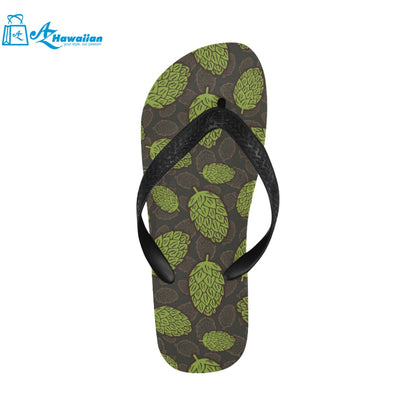 Hop pattern black background Unisex Flip Flops