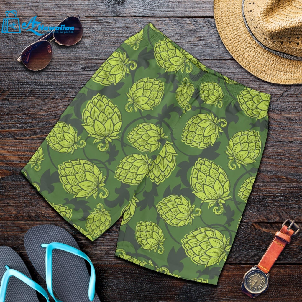 Hop Pattern Hop Cone Background Men Shorts