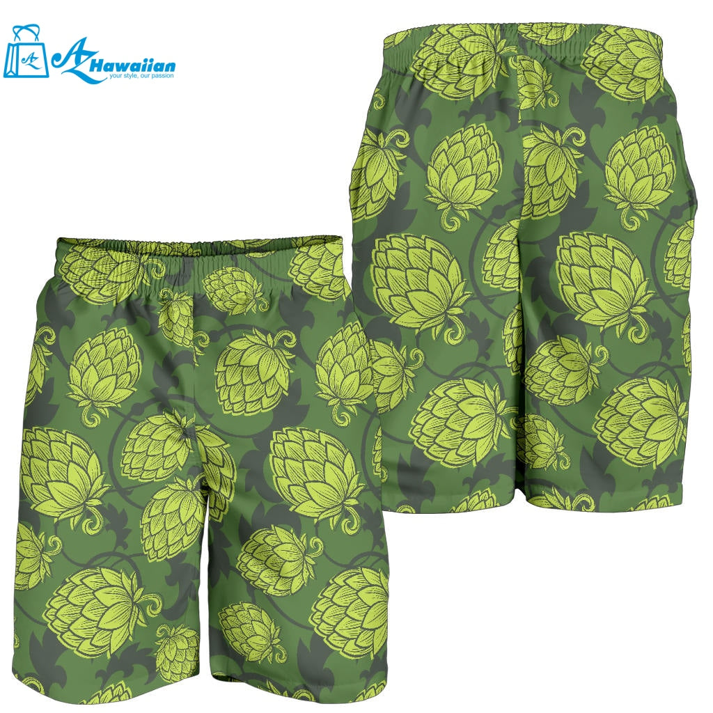 Hop Pattern Hop Cone Background Men Shorts