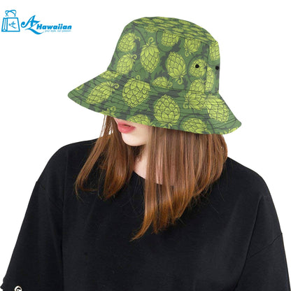 Hop pattern Hop cone background Unisex Bucket Hat