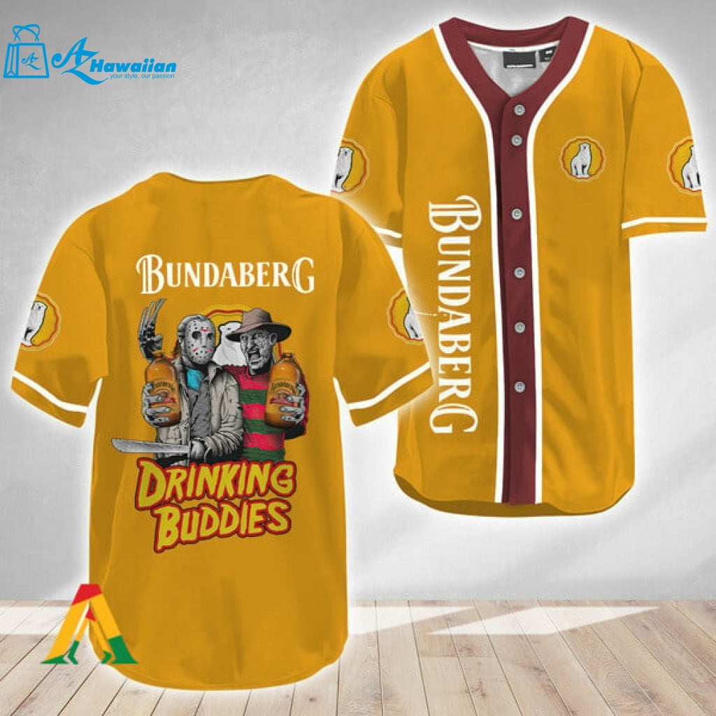 Horror Freddy Jason Drinking Buddies Bundaberg Rum Baseball Jersey