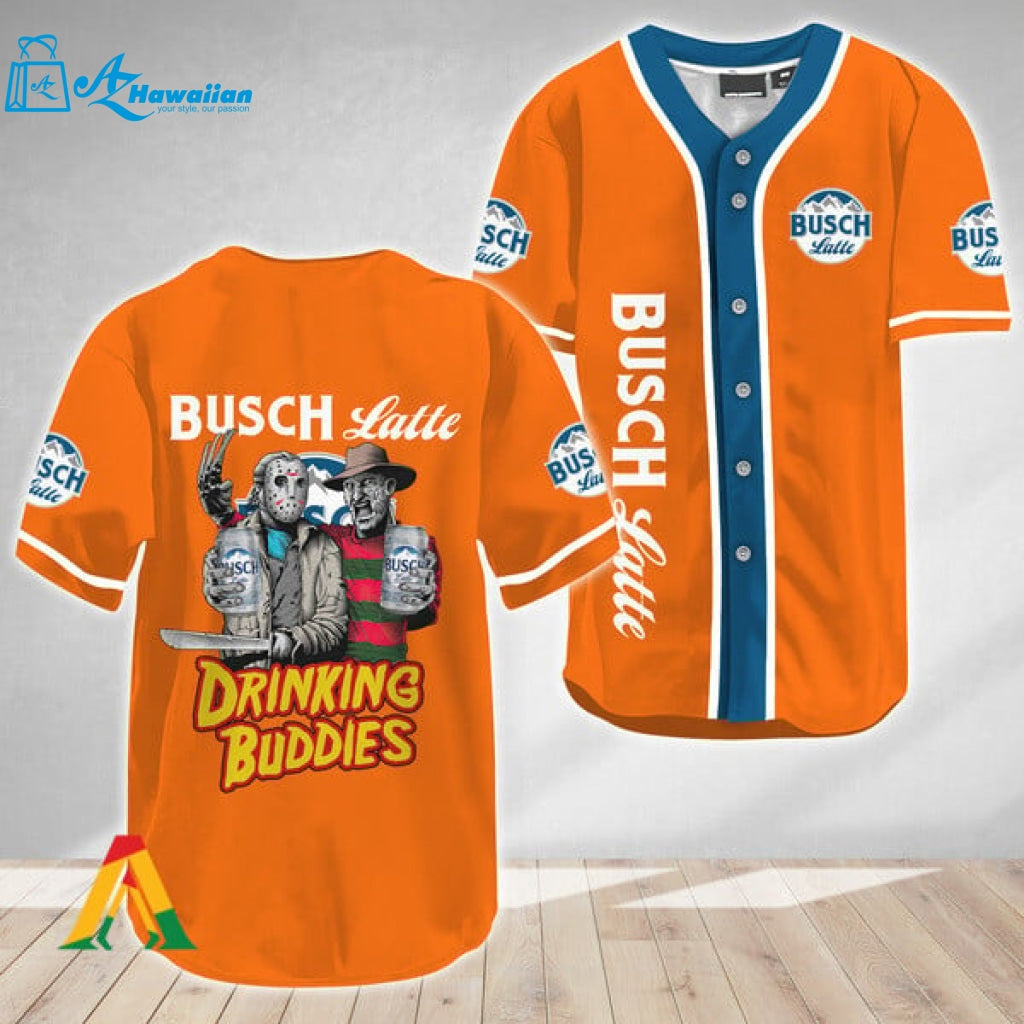 Horror Freddy Jason Drinking Buddies Busch Latte Baseball Jersey