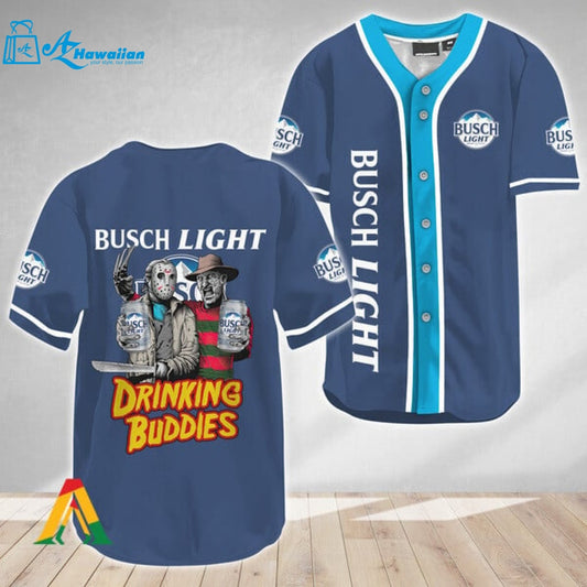 Horror Freddy Jason Drinking Buddies Busch Light Baseball Jersey