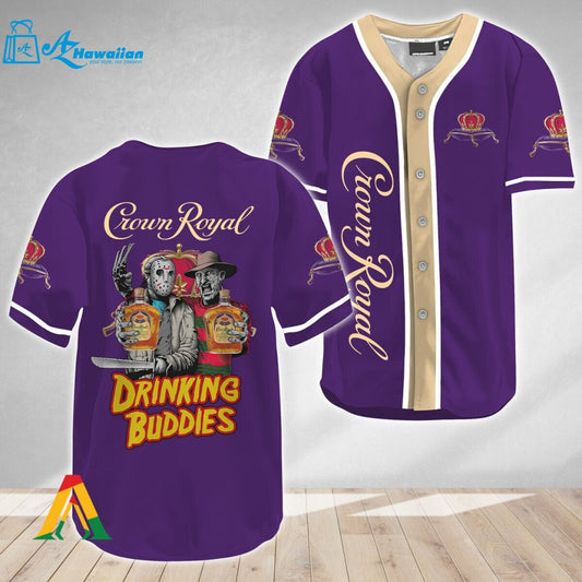 Horror Freddy Jason Drinking Buddies Crown Royal Baseball Jersey