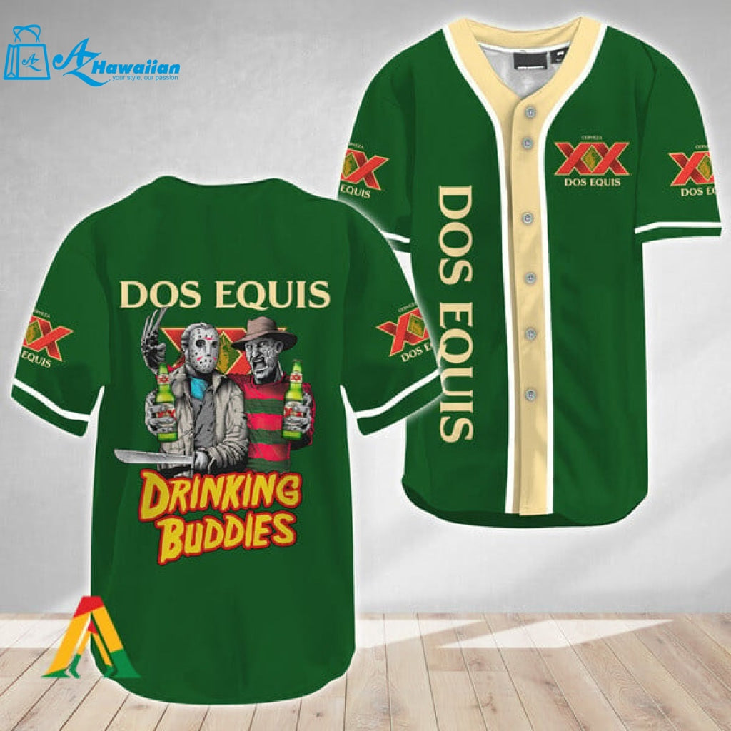 Horror Freddy Jason Drinking Buddies Dos Equis Baseball Jersey