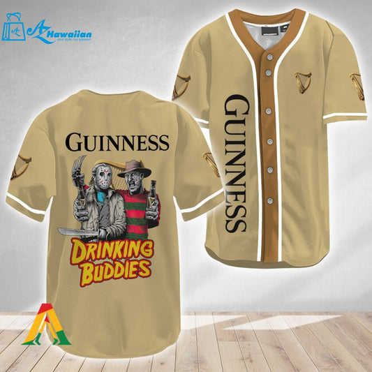 Horror Freddy & Jason Drinking Buddies Guinness Beer Baseball Jersey