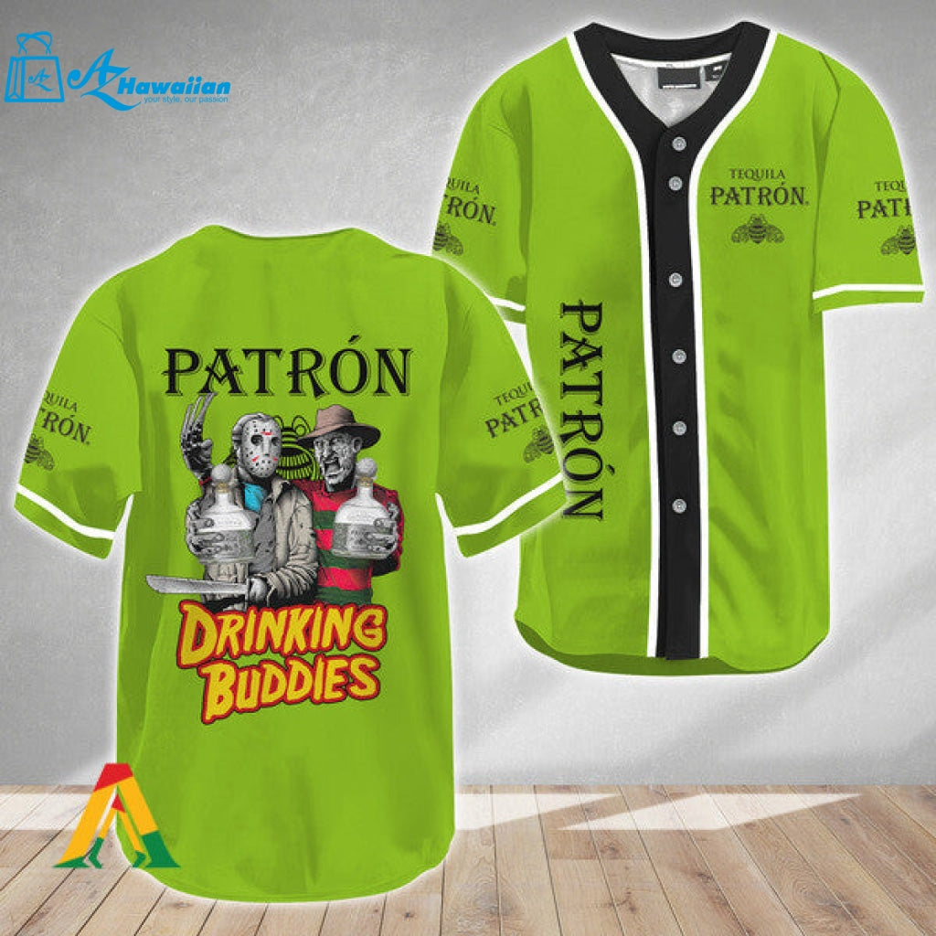 Horror Freddy Jason Drinking Buddies Tequila Patron Baseball Jersey