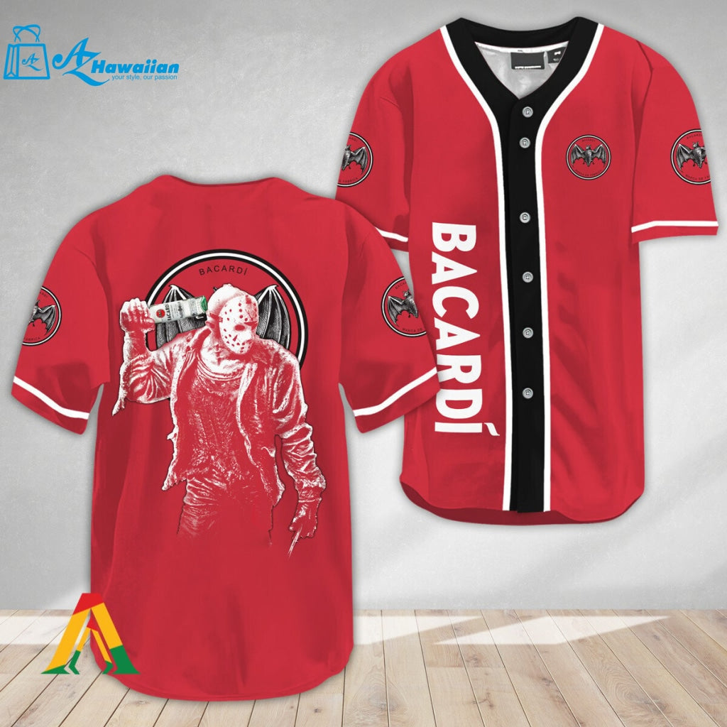 Horror Jason Voorhees Bacardi Rum Baseball Jersey