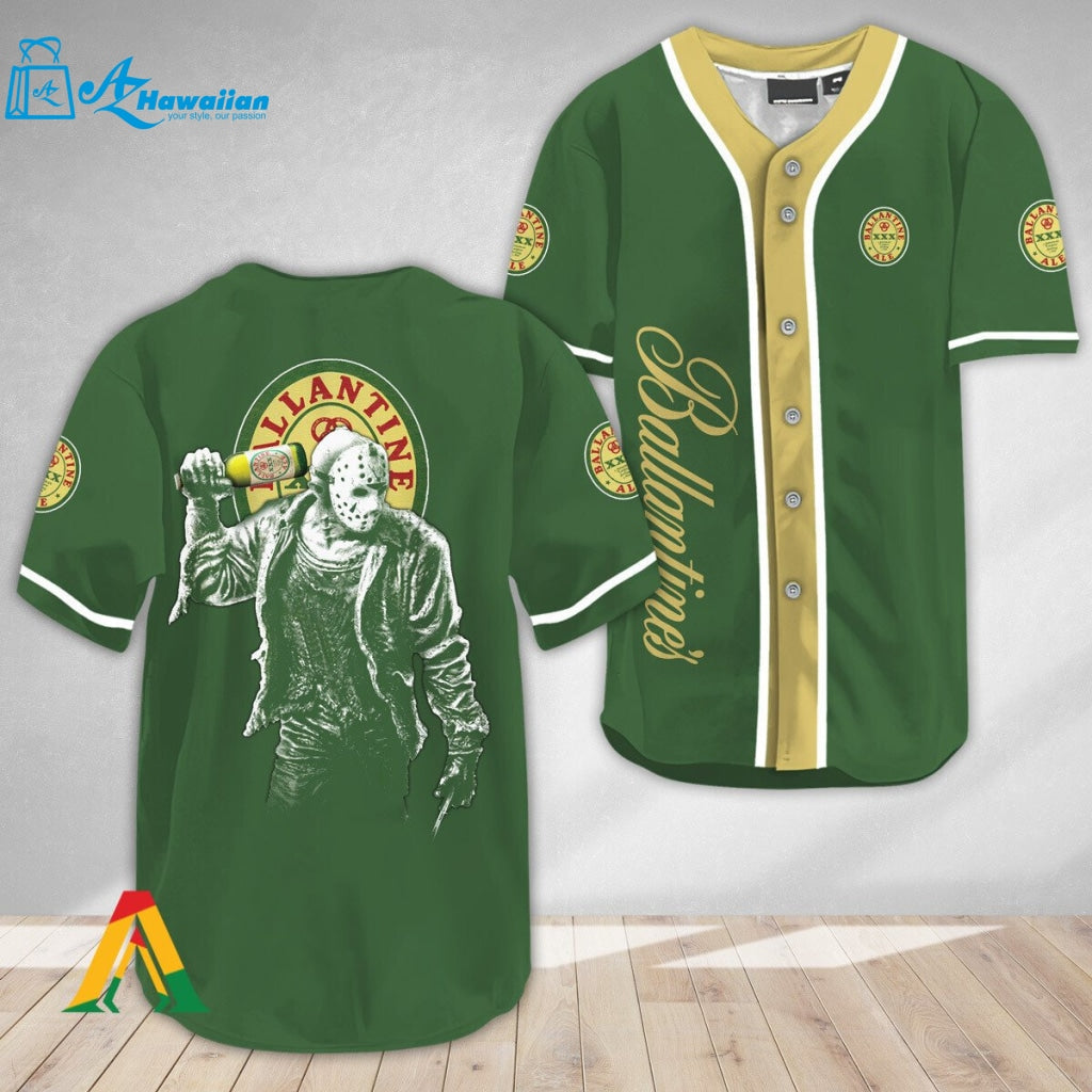 Horror Jason Voorhees Ballantines Baseball Jersey