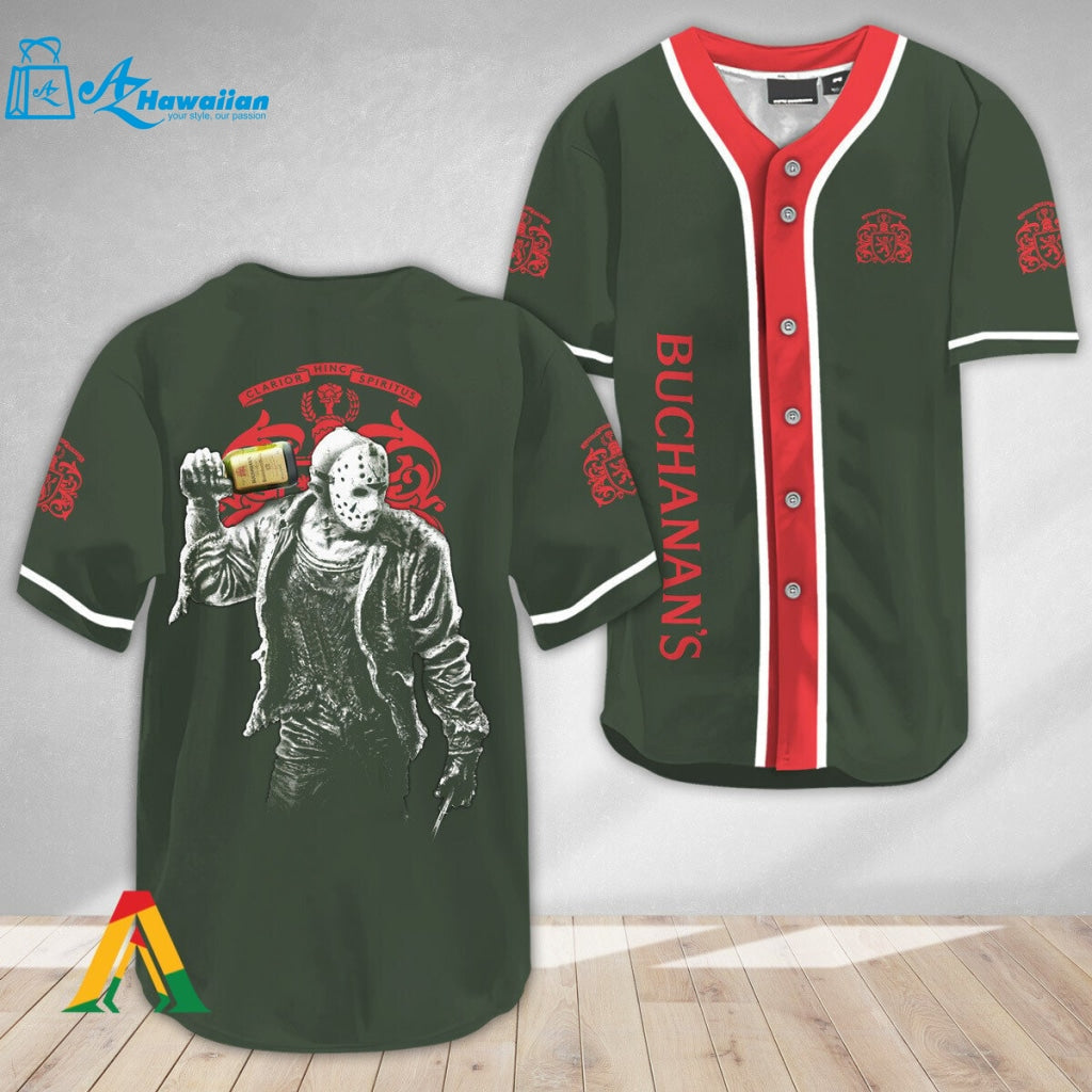 Horror Jason Voorhees Buchanan's Whisky Baseball Jersey