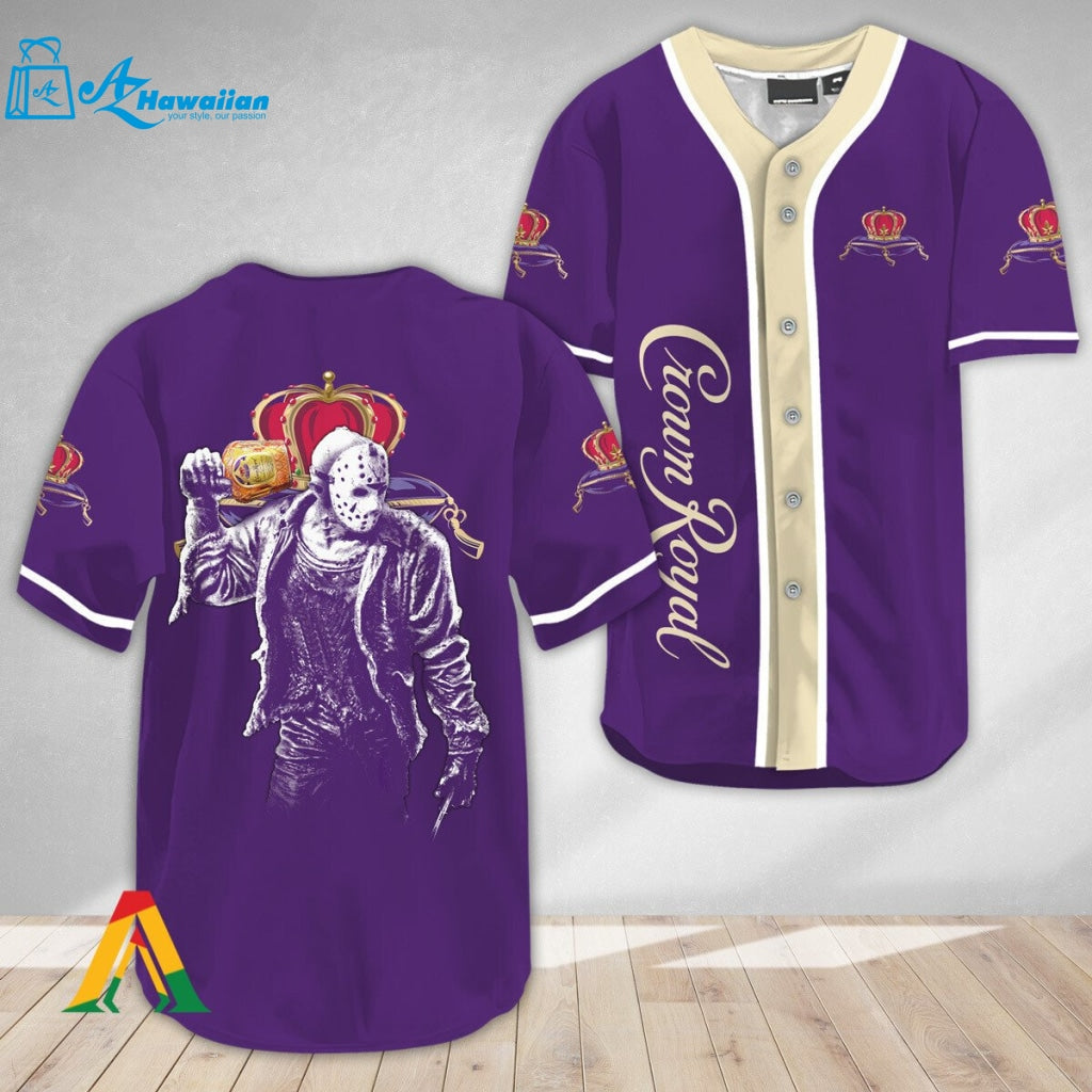 Horror Jason Voorhees Crown Royal Baseball Jersey