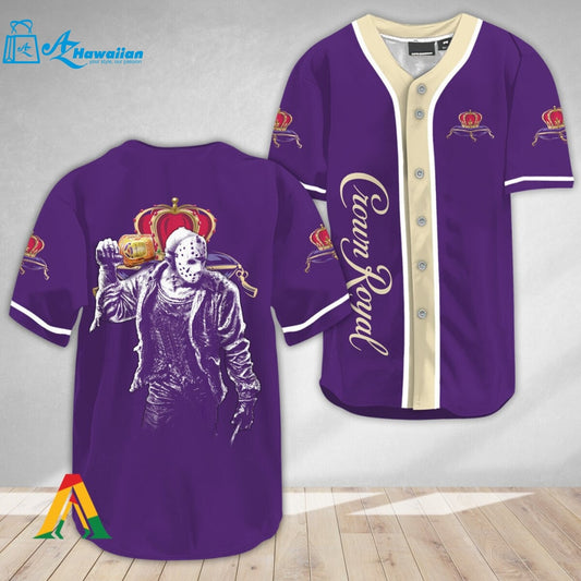 Horror Jason Voorhees Crown Royal Baseball Jersey