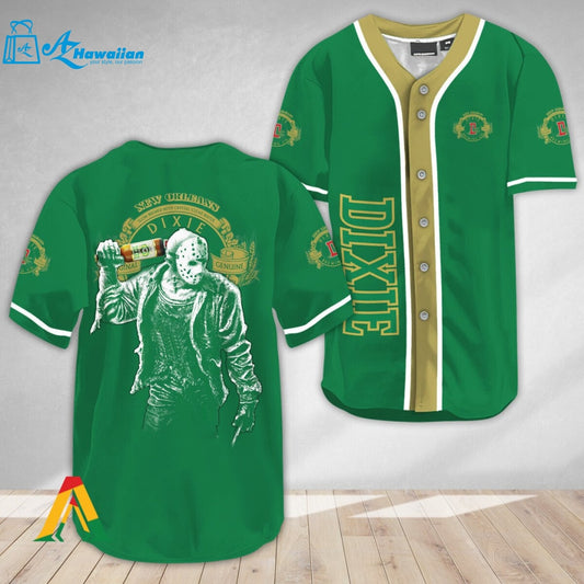 Horror Jason Voorhees Dixie Beer Baseball Jersey