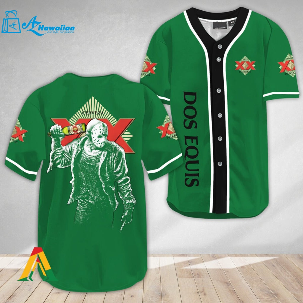 Horror Jason Voorhees Dos Equis Baseball Jersey