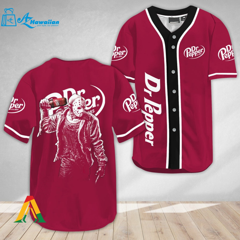 Horror Jason Voorhees Dr Pepper Baseball Jersey