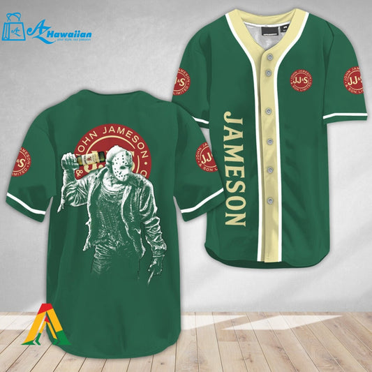 Horror Jason Voorhees Jameson Whiskey Baseball Jersey