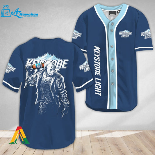 Horror Jason Voorhees Keystone Light Baseball Jersey