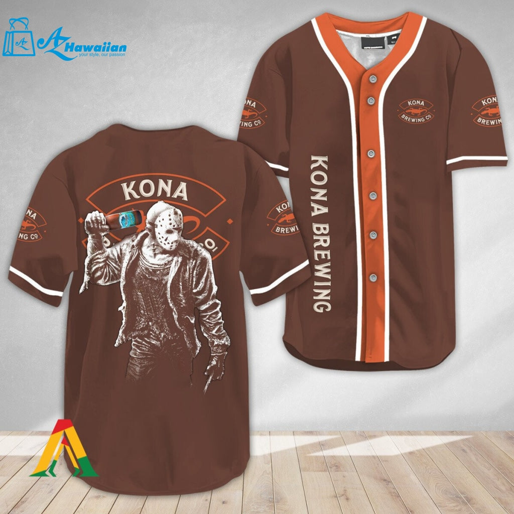 Horror Jason Voorhees Kona Brewing Baseball Jersey