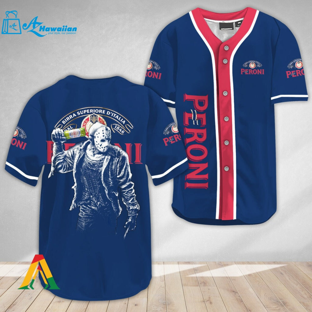 Horror Jason Voorhees Peroni Beer Baseball Jersey