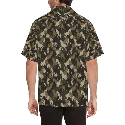 Horse Camo Themed Design Print Hawaiian Shirt