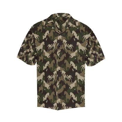 Horse Camo Themed Design Print Hawaiian Shirt