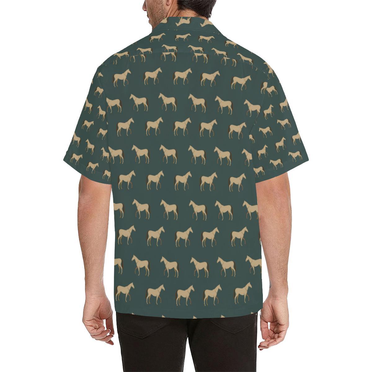 Horse Classic Themed Pattern Print Hawaiian Shirt