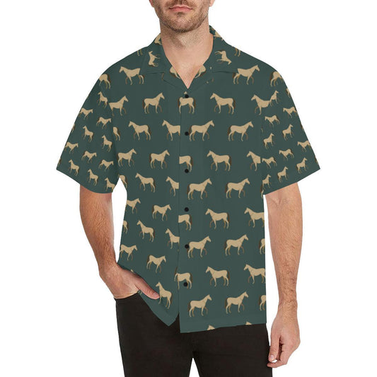 Horse Classic Themed Pattern Print Hawaiian Shirt