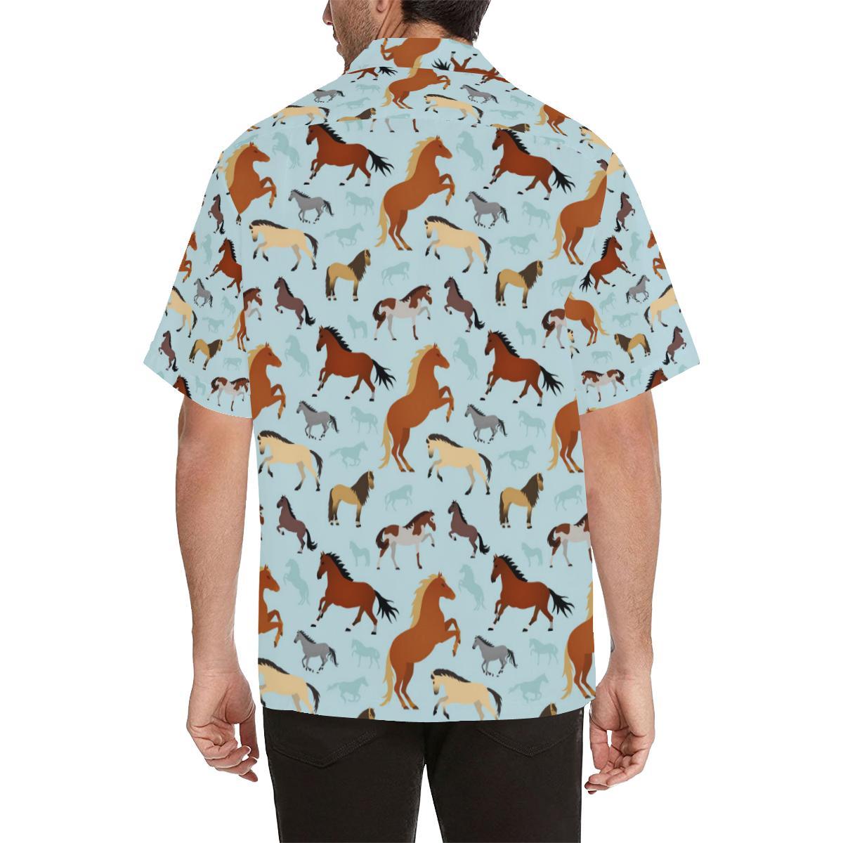 Horse Cute Themed Pattern Print Hawaiian Shirt