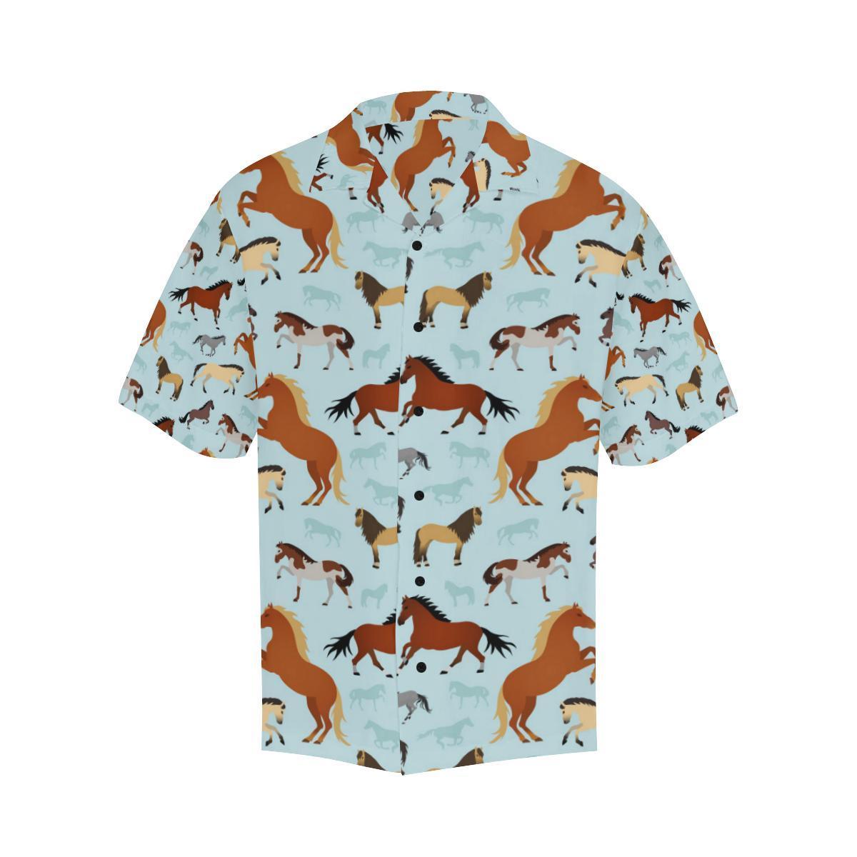 Horse Cute Themed Pattern Print Hawaiian Shirt