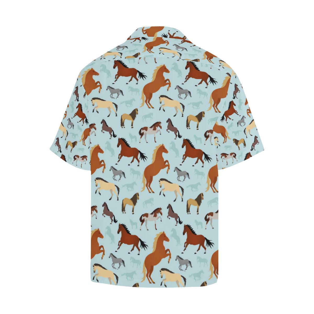 Horse Cute Themed Pattern Print Hawaiian Shirt